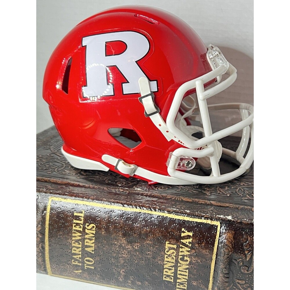 Vintage Rutgers Scarlet Knights Riddell Mini Football Helmet Red White 3 5/8